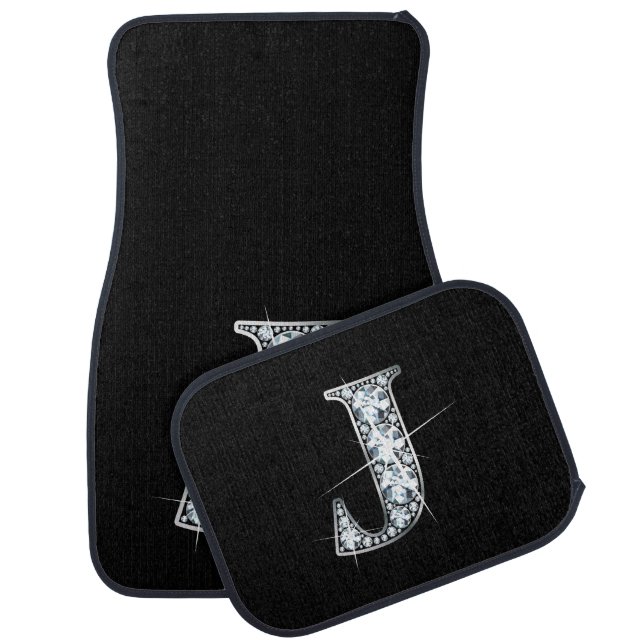 J Faux-Diamond Bling Car Mat (Set)