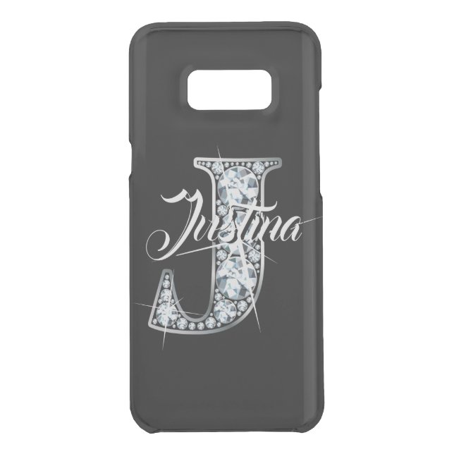 J Faux Diamond Bling Monogram Uncommon Samsung Galaxy Case (Back)