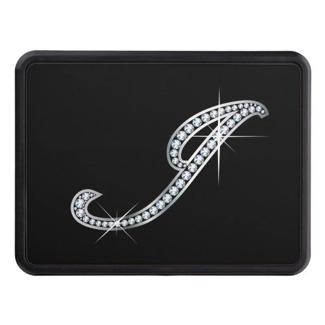 J Faux-"Diamond Bling" Tow Hitch Cover (Front)