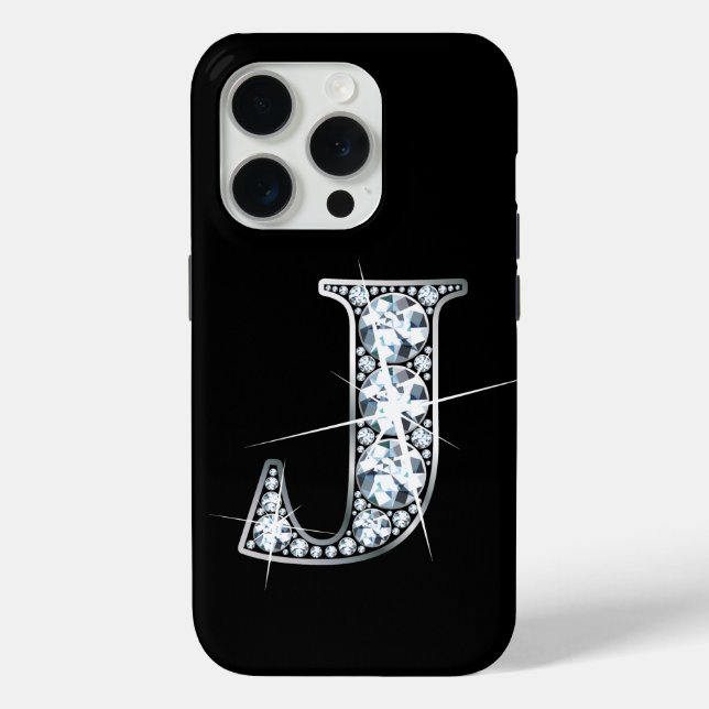 J Faux Diamond Monogram Case-Mate iPhone Case (Back)