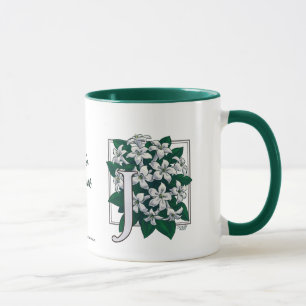 J for Jasmine Flower Monogram Mug