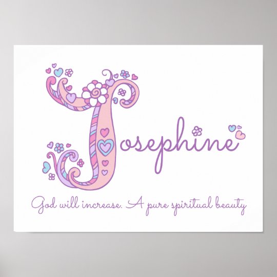 J for Josephine initial doodle art name meaning Poster | Zazzle.com