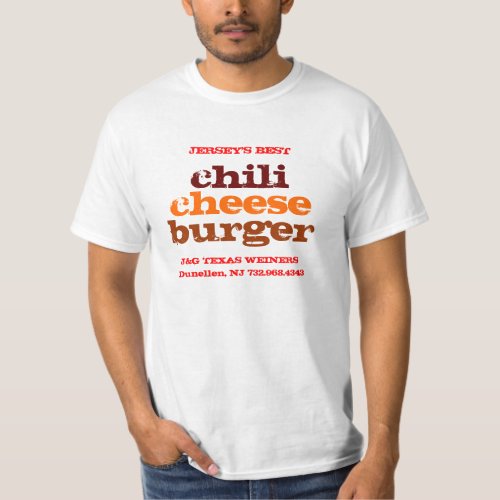 JG Texas Weiner Jerseys Best Chili Cheeseburger T_Shirt