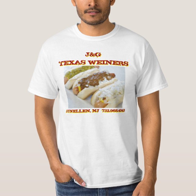 J&G Texas Weiners - Jersey's Best Chili Dogs Tee (Front)