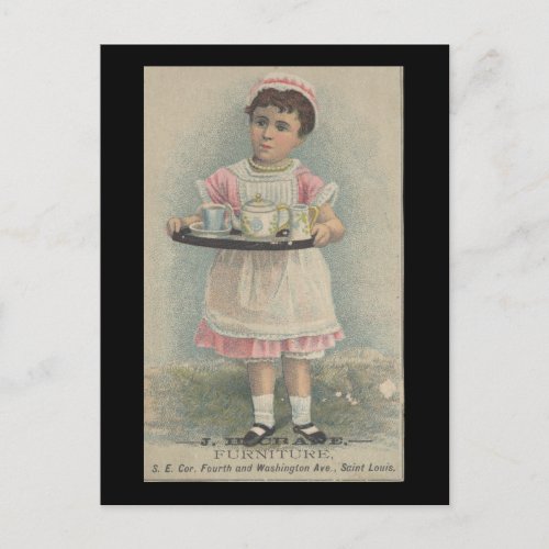 JH Crane Furniture Young Girl with Serving Tray Postcard