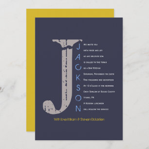 J Initial Collection Bat Bar Mitzvah Invitation