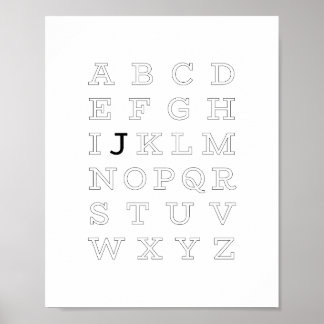 J is for (1 of 3) personalized poster