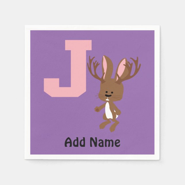 J is for Jackalope Paper Napkins (Front)