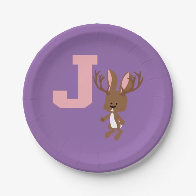 J is for Jackalope Paper Plates (Front)