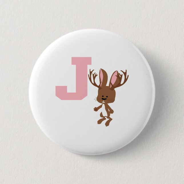 J is for Jackalope Pinback Button (Front)