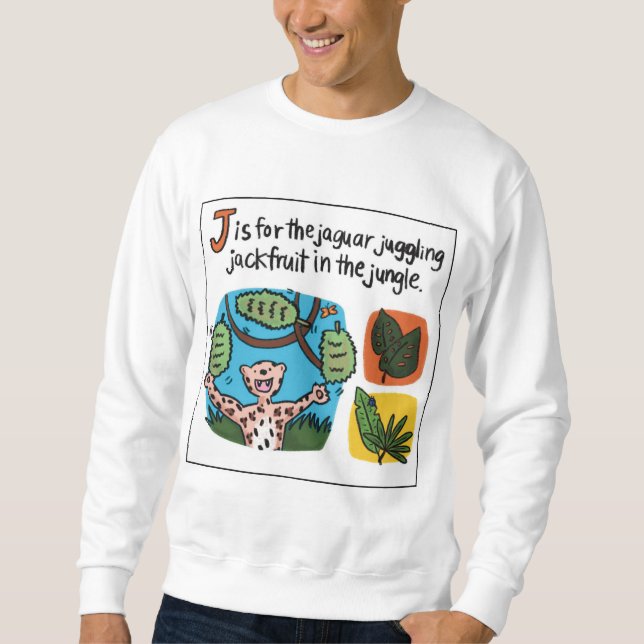 J is for Jackfruit Adult Crewneck Sweatshirt (Front)