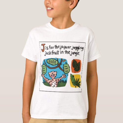 J is for Jackfruit Kids T_shirt