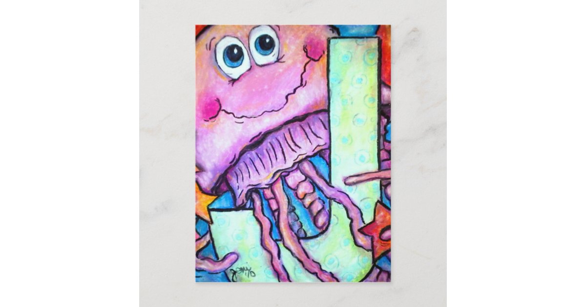 J is for Jellyfish Postcard | Zazzle.com