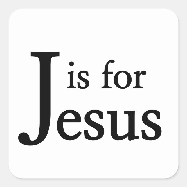 J is for Jesus Square Sticker (Front)