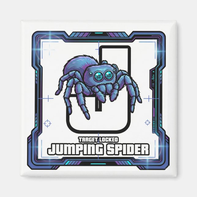 J is for Jumping Spider – GTA Style ABC Learning Magnet (Front)