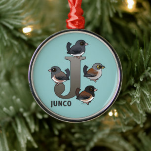 J is for Junco Metal Ornament