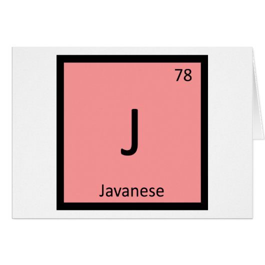 J - Javanese Cat Chemistry Periodic Table Element Cards (Front Horizontal)