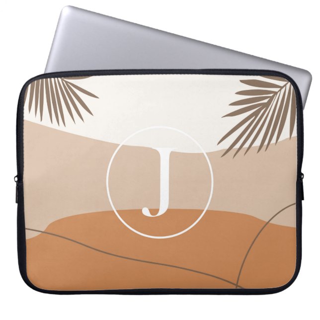 J - Jnitial Monogram Letter J Abstract Design Laptop Sleeve (Front)