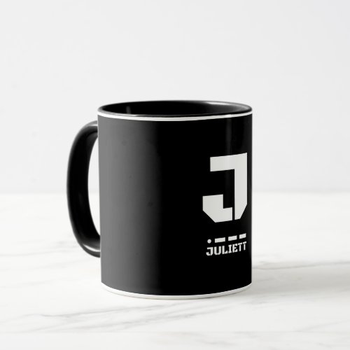 JJuliett NATO Phonetic Alphabet  Morse Code Mug