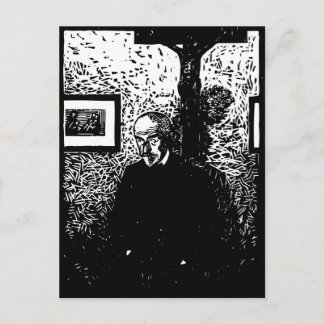 J.-K. Huysmans Woodcut Postcard