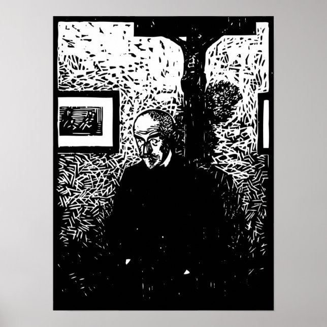 J.-K. Huysmans Woodcut Poster (Front)