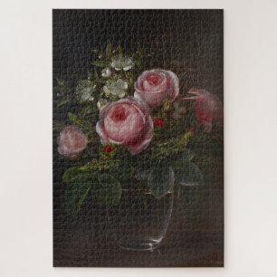 J.L. Jensen - Roses and Tree Anemones in a ... Jigsaw Puzzle