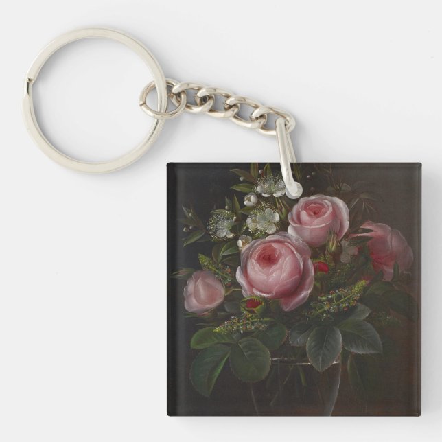 J.L. Jensen - Roses and Tree Anemones in a ... Keychain (Front)