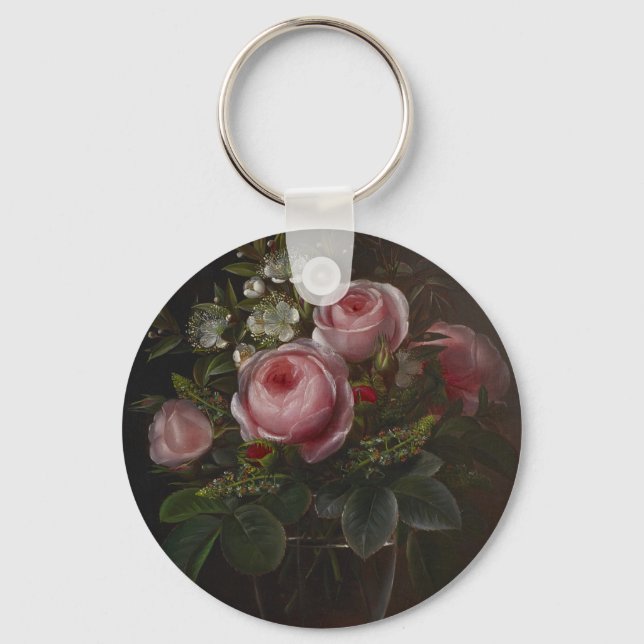 J.L. Jensen - Roses and Tree Anemones in a ... Keychain (Front)