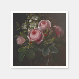 J.L. Jensen - Roses and Tree Anemones in a ... Napkins