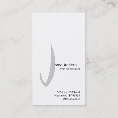 J Letter Alphabet Business Card Grey