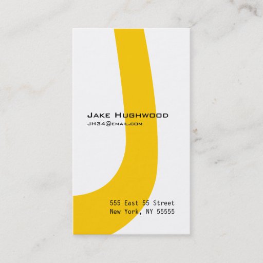 Customizable J Letter Alphabet Business Card Orange