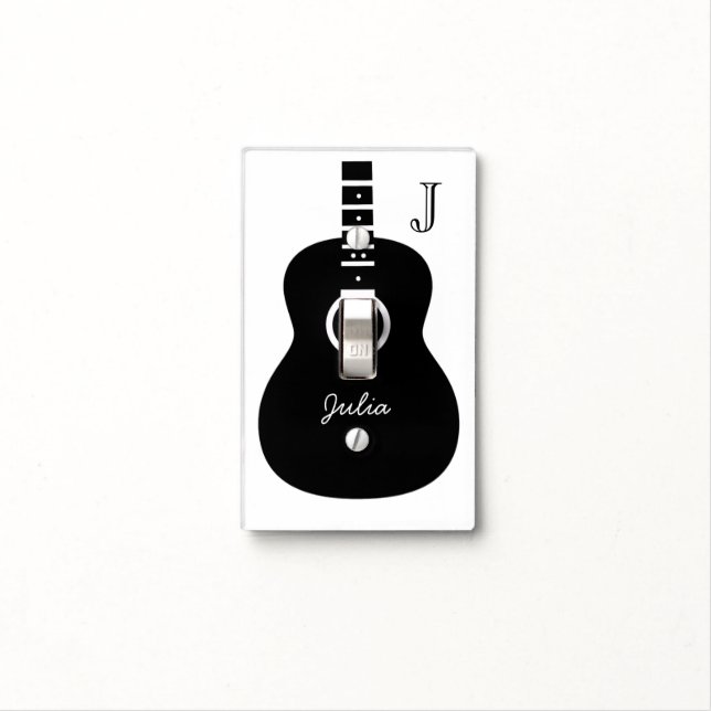 J letter and name custom music light switch cover (In Situ)