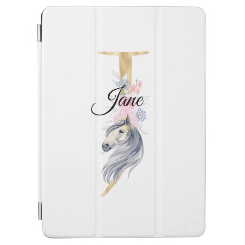 J letter name horse monogram sister birthday gift iPad air cover