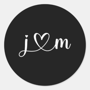 J Love M Bride Boyfriend And Girlfriend J Letter A Classic Round Sticker