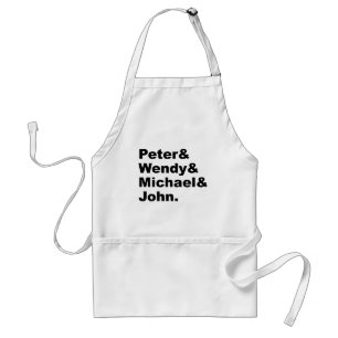 J.M. Barrie's Peter Pan   Peter Wendy Michael John Adult Apron