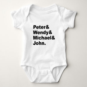 J.M. Barrie's Peter Pan   Peter Wendy Michael John Baby Bodysuit