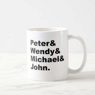 J.M. Barrie's Peter Pan   Peter Wendy Michael John Coffee Mug