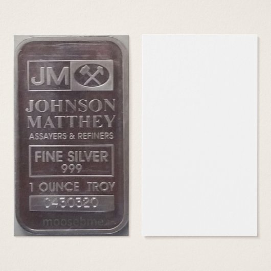 J.M. C430320 Solid One Ounce Silver Bar (Front & Back)