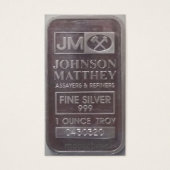 J.M. C430320 Solid One Ounce Silver Bar (Front)