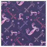J monogram and personalized name Jennifer fabric
