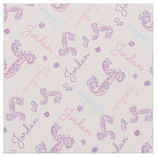 J monogram and personalized name Jorden fabric