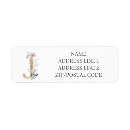 J Monogram Floral Personalized Label