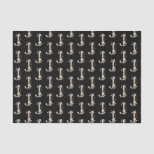 J Monogram Floral Tissue Paper