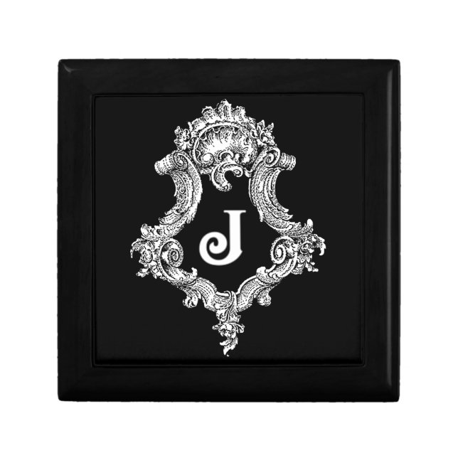 J Monogram Initial Jewelry Box (Front)