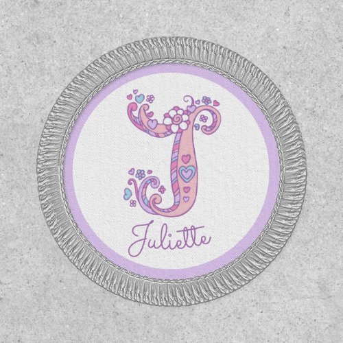 J monogram Juliette pink purple blue Patch