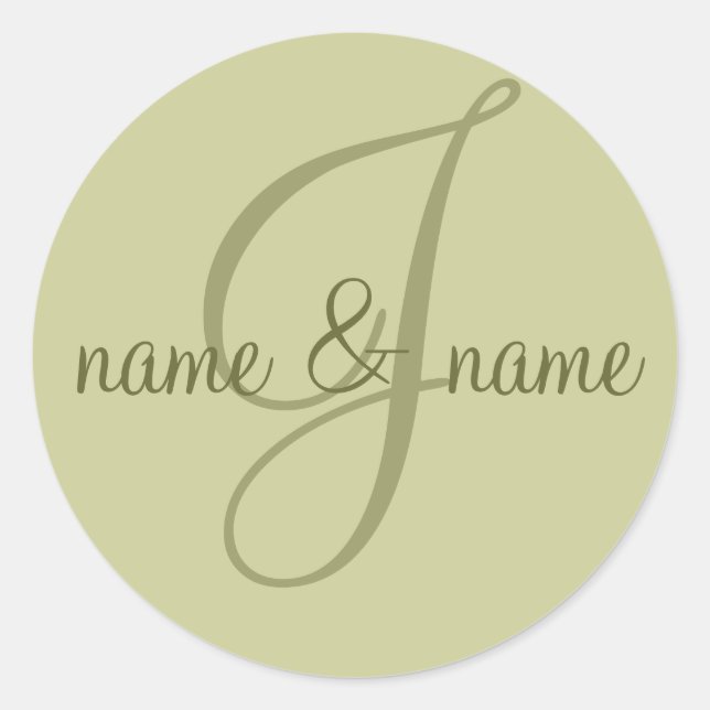 "J" monogram label - personalize name (Front)