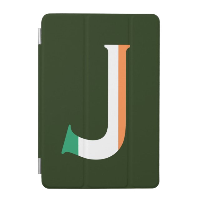 J Monogram overlaid on Irish Flag ipacnt iPad Mini Cover (Front)