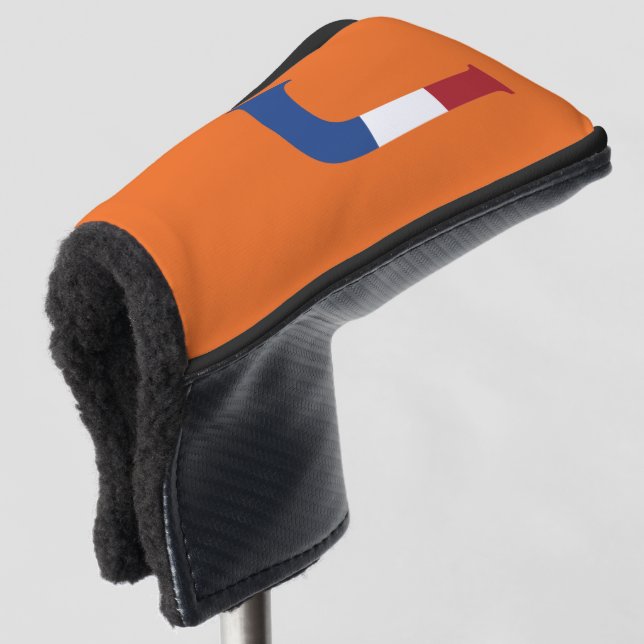J Monogram overlaid on NLD Flag on or pccnt Golf Head Cover (3/4 Front)