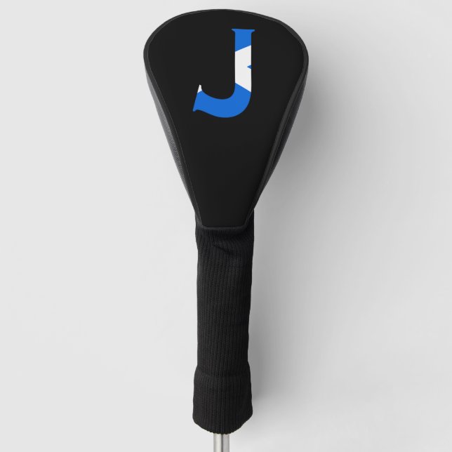 J Monogram overlaid on Scottish Flag dct Golf Head Cover (Front)