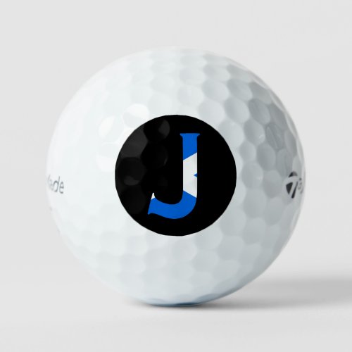 J Monogram overlaid on Scottish Flag tmtp5 gbcnt Golf Balls